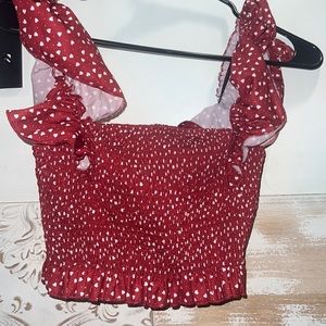 Red crop top